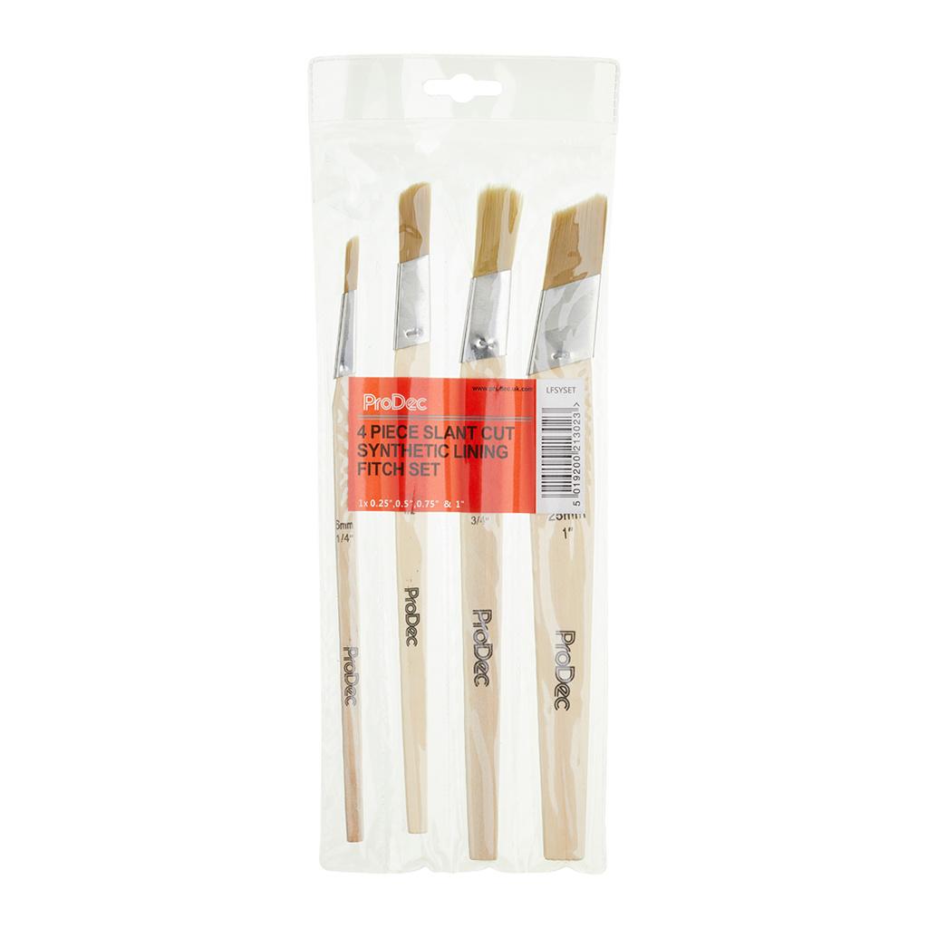 ProDec 4pc Synthetic Slant Cut Lining Fitch Set