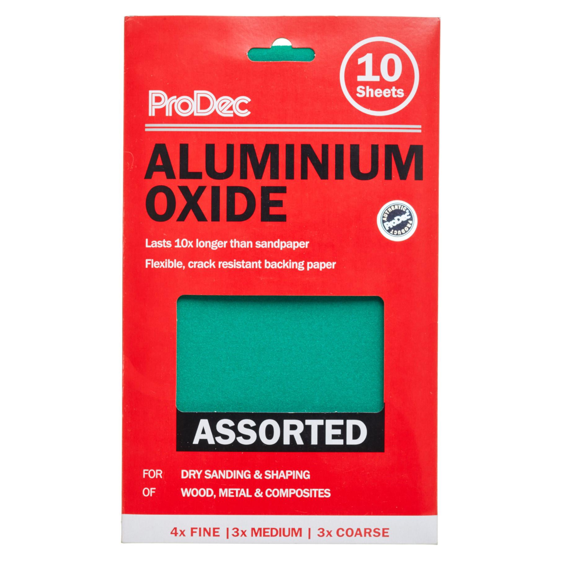 ProDec 10pk Ali Oxide Sheets 230mm x 140mm - Assorted Grits