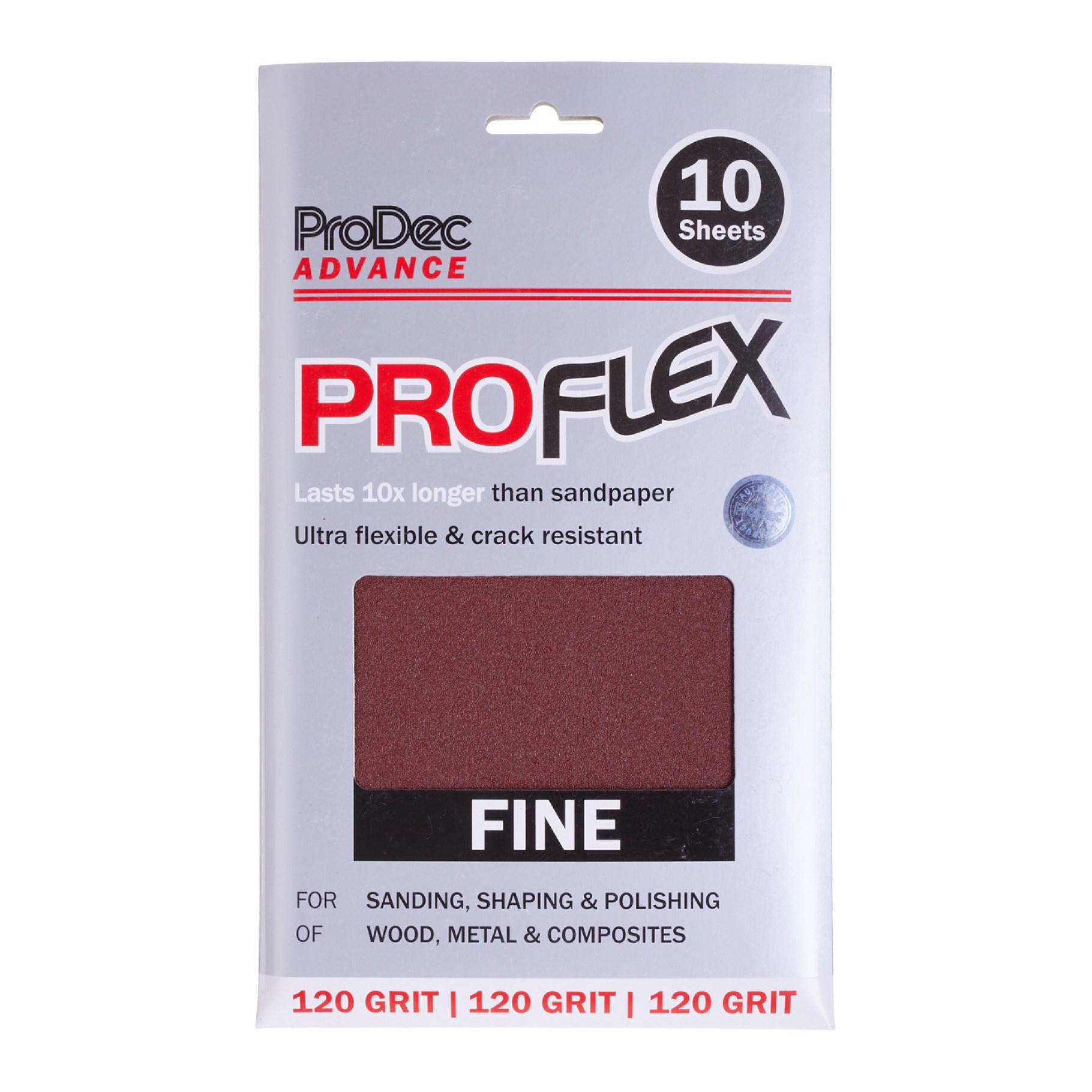 10pk ProFlex Sheets 230mm x 140mm - 120 Grit Fine