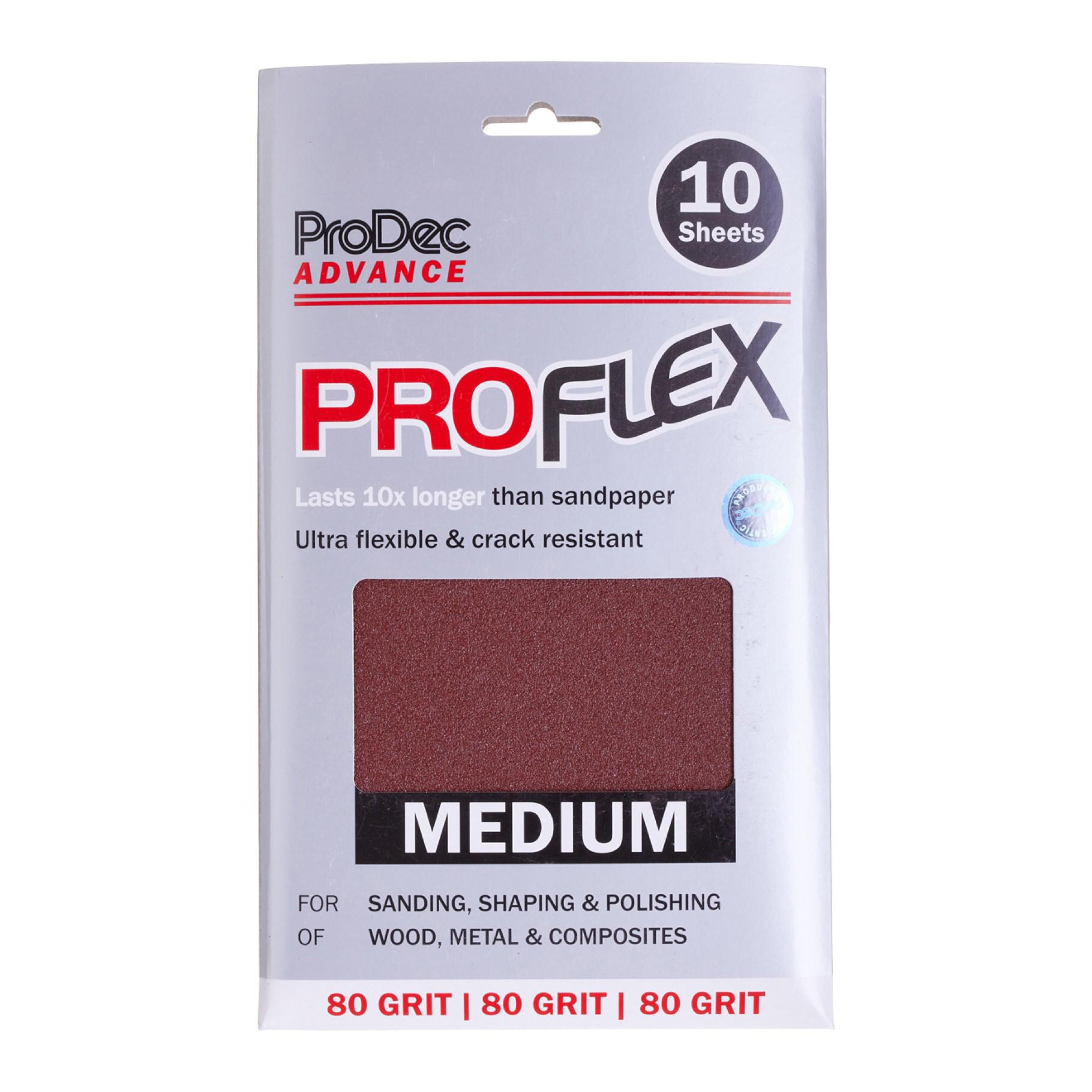 10pk ProFlex Sheets 230mm x 140mm - 80 Grit Medium