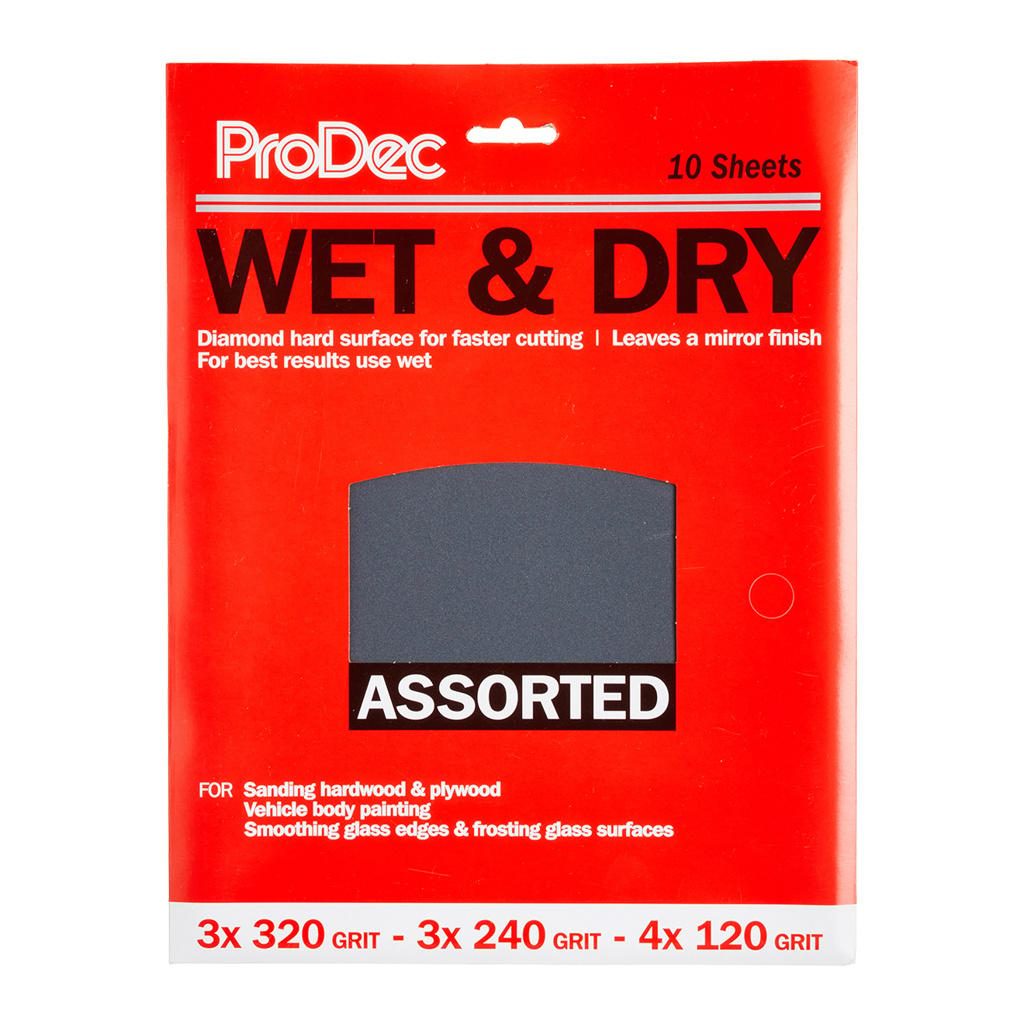 ProDec 10pk Wet & Dry 230mm x 280mm - Assorted Grades