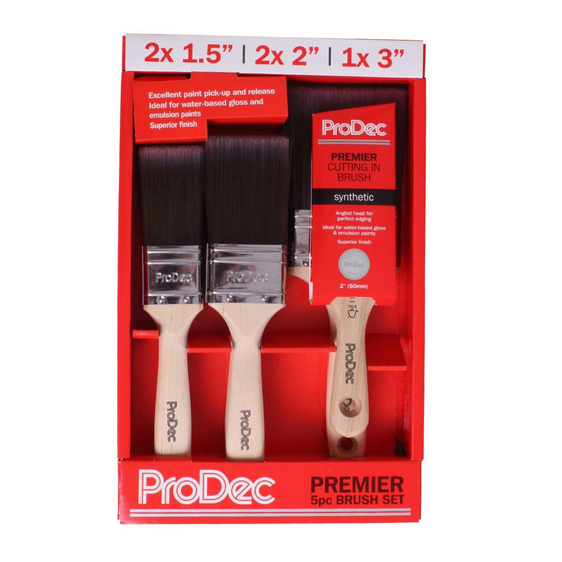 ProDec 6pc Premier Synthetic Brush Set inc. Free Woodworker Brush