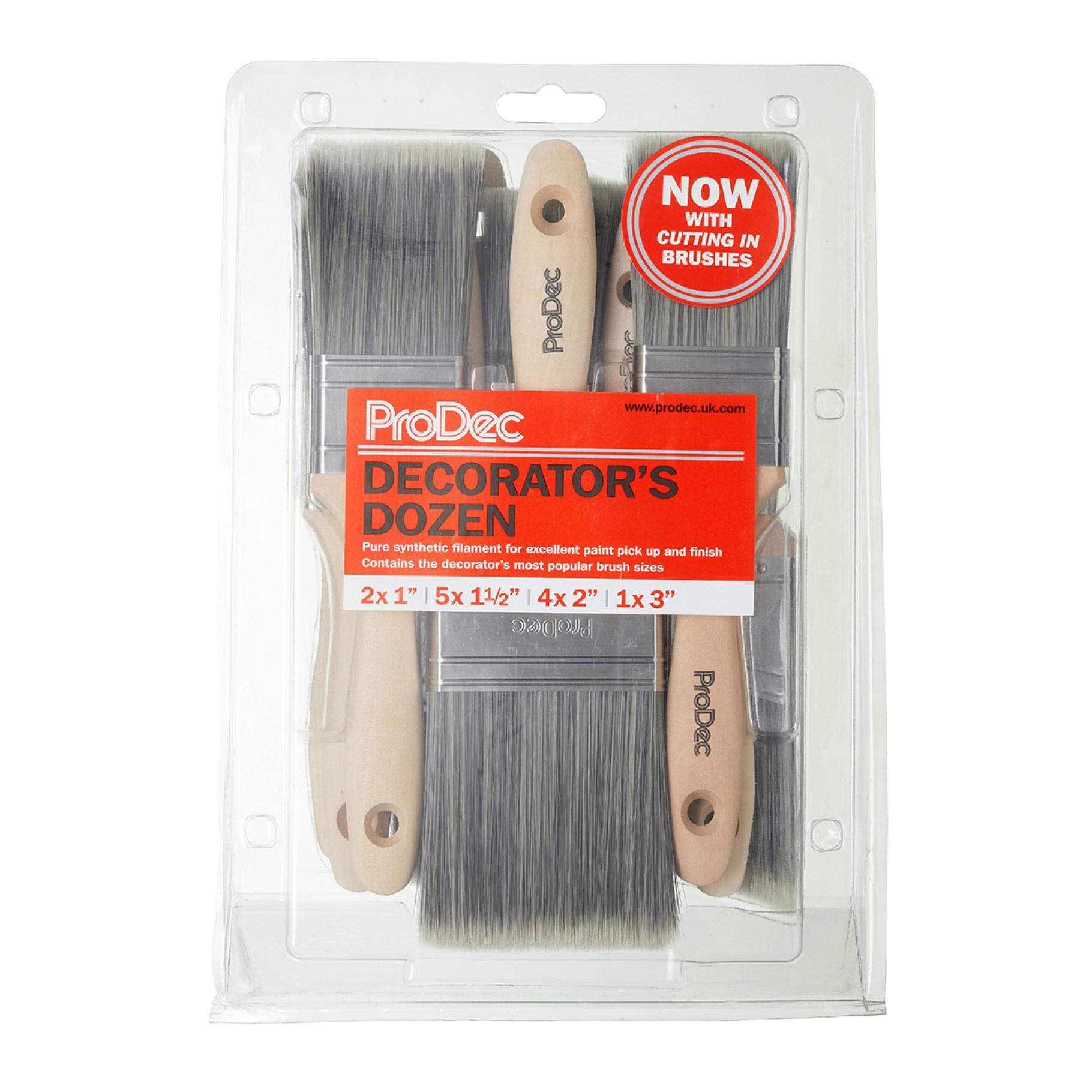 ProDec 12pc Dec. Dozen Brush Set inc. 4 cutting in brushes