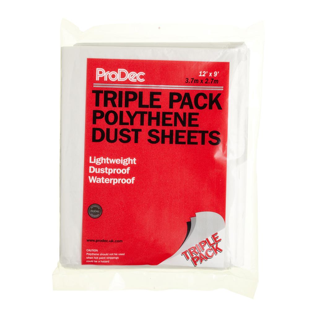 ProDec 3pk 12' x 9' Polythene Dust Sheet