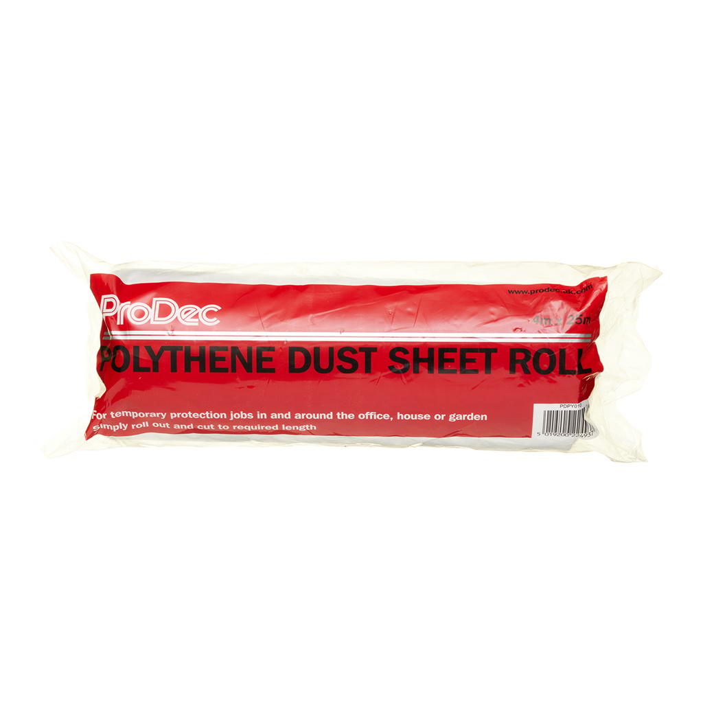 ProDec 4m x 25m Polythene Dust Sheet Roll - Standard Grade