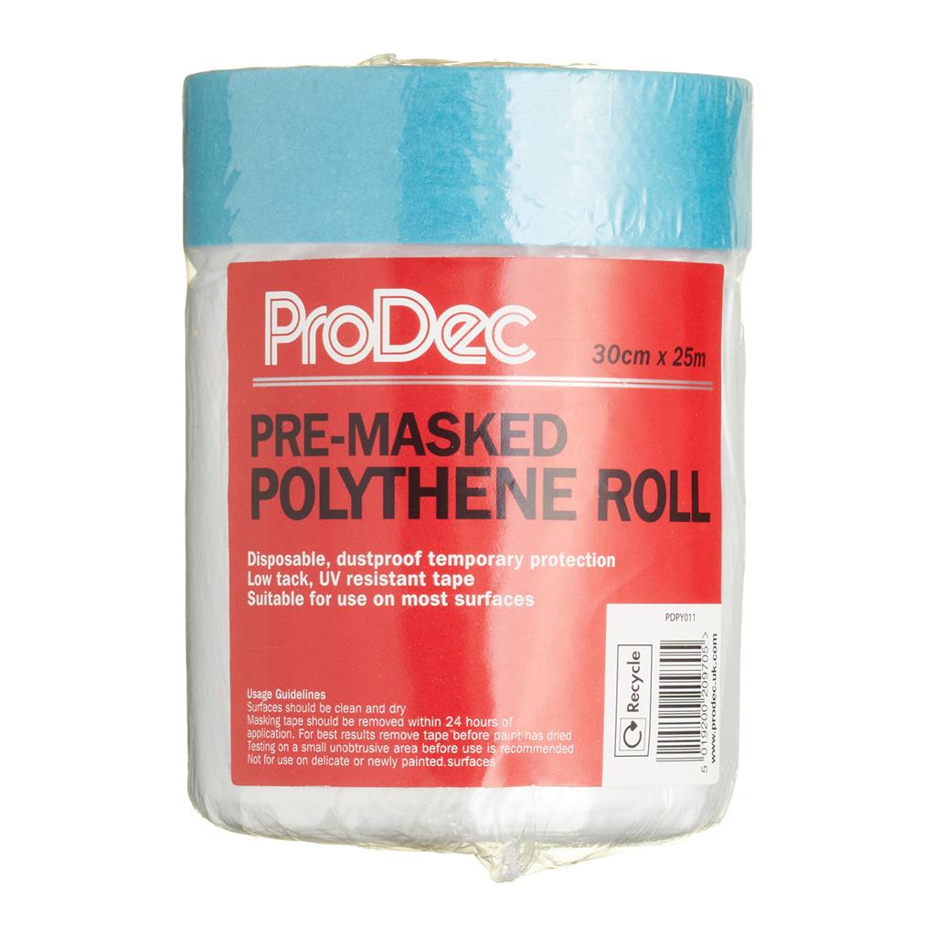 ProDec 30cm x 25m Pre-Masked Polythene Dust Sheet Roll