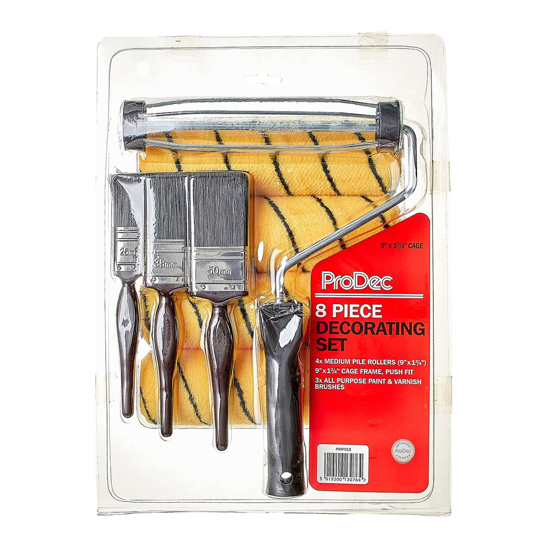 ProDec 9" x 1.75" 8pc Brush, Roller & Frame Set