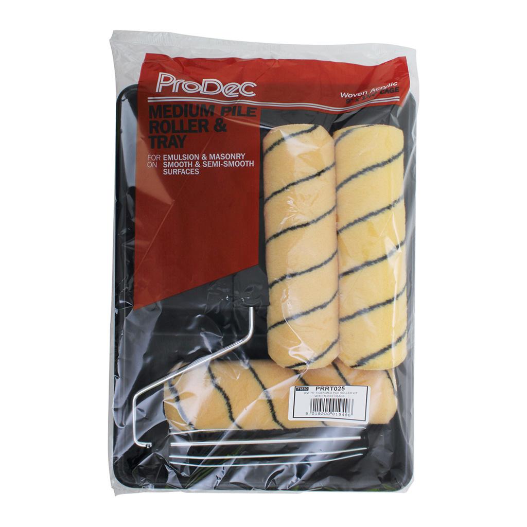 ProDec 9" x 1.75" Tiger Medium Pile Roller, Frame & Tray Kit - triple sleeve