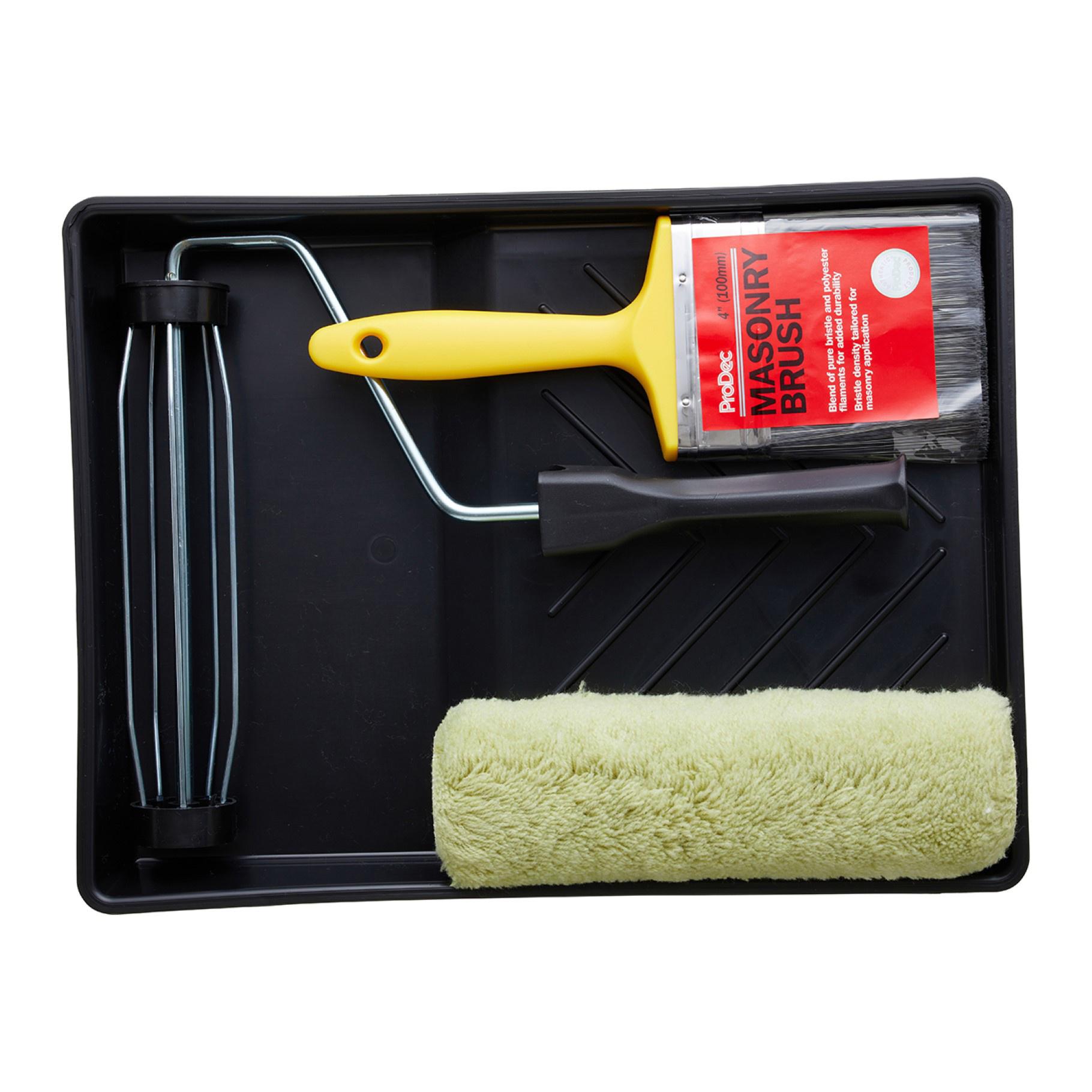 ProDec 9" x 1.5" Masonry Roller, 4" Brush & Tray Kit