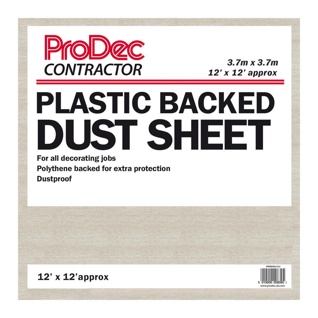 ProDec Contractor 12' x 12' Contractor Poly Backed Cotton Twill Dust Sheet
