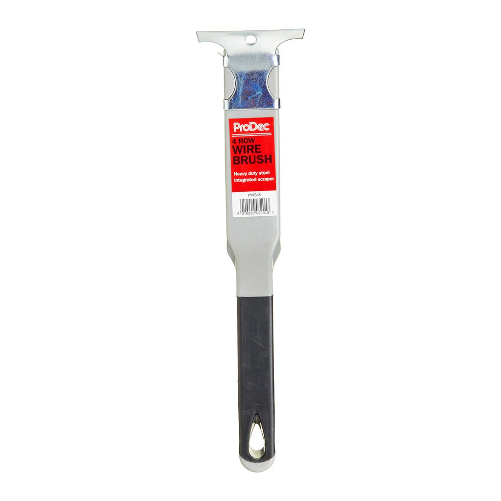 ProDec 11" 4 Row Wire Brush With Scraper