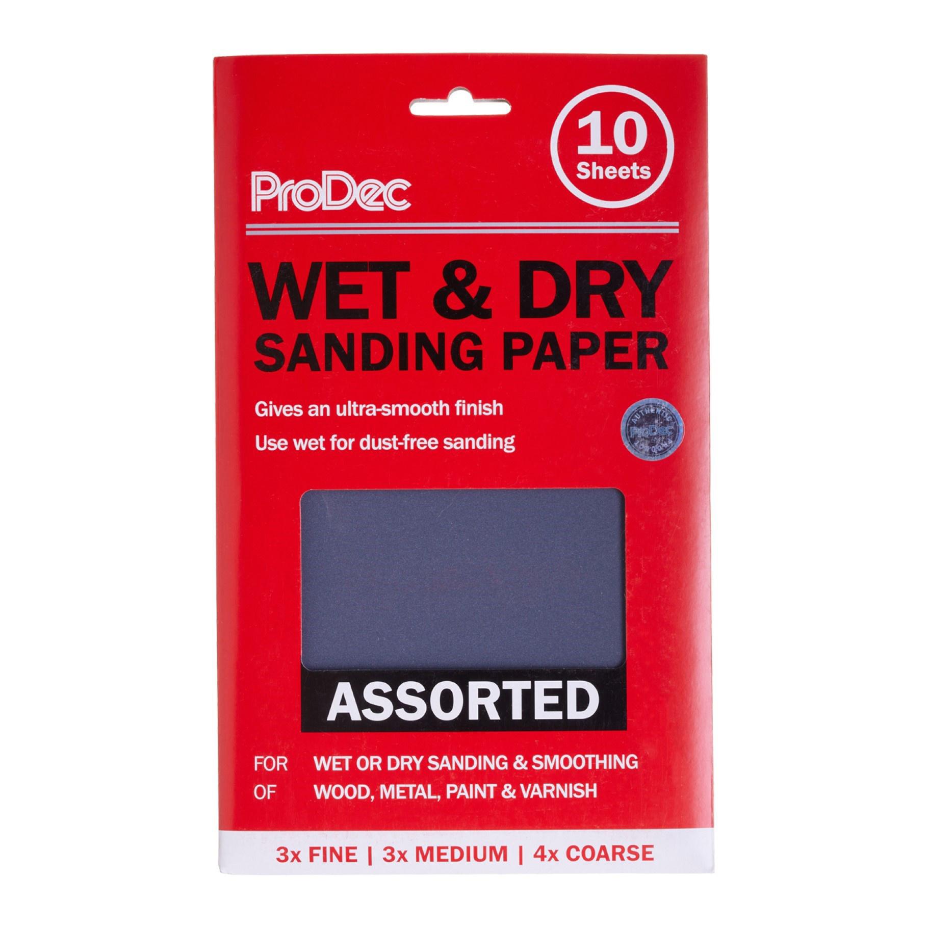 ProDec 10pk Wet & Dry 230mm x 140mm - Assorted Grades
