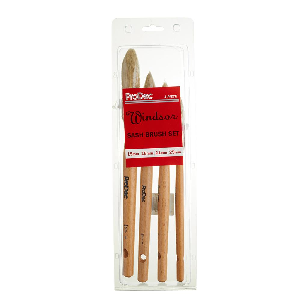 ProDec 4pc Pure Bristle Sash Brush Set