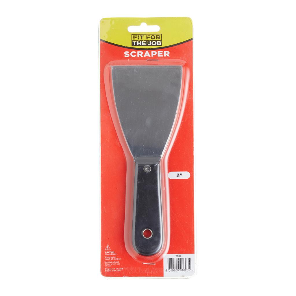 Fit For The Job 3" Scraper - Black Plastic Handle - Carded