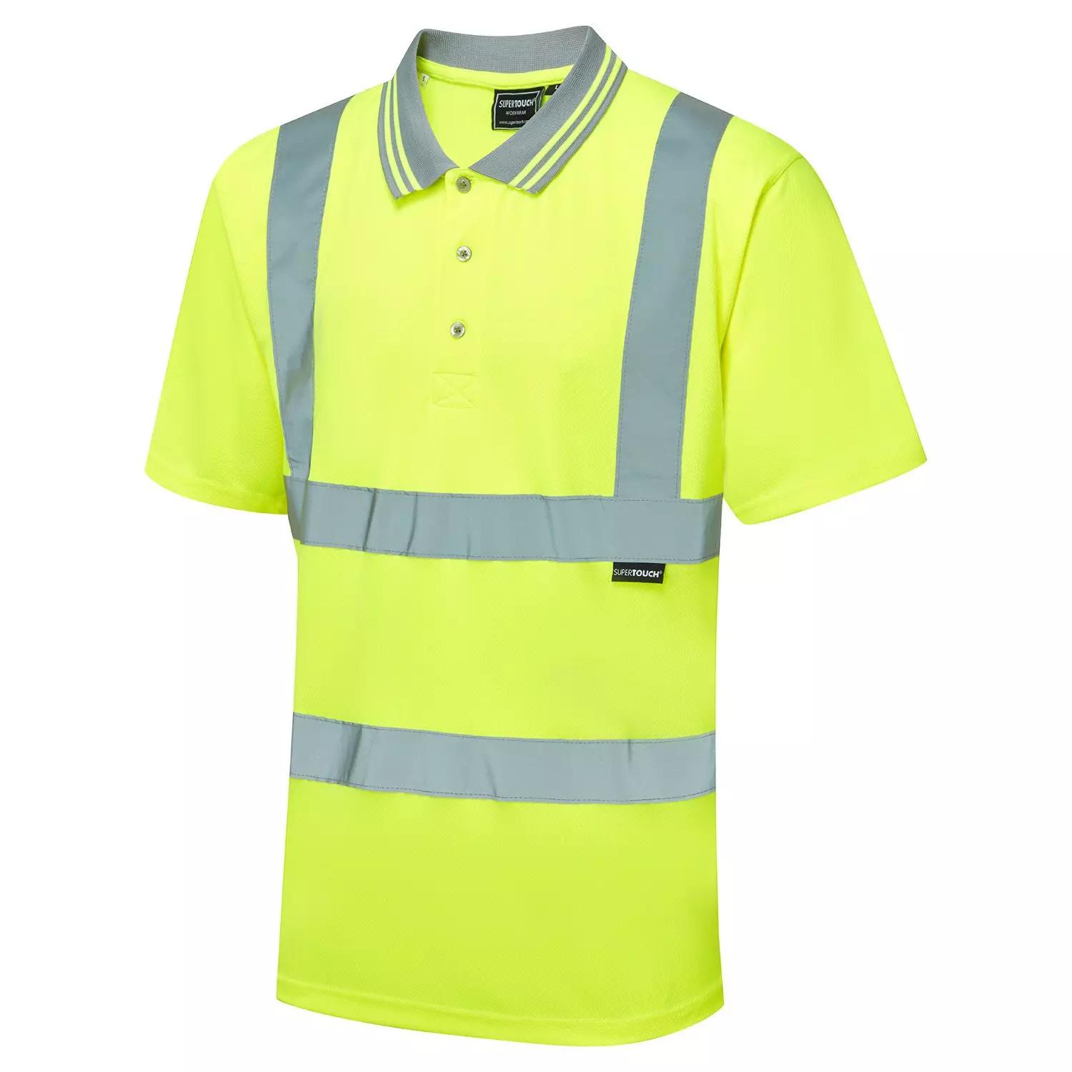 Supertouch Eco Hi Vis Yellow Birdeye Polo Shirt