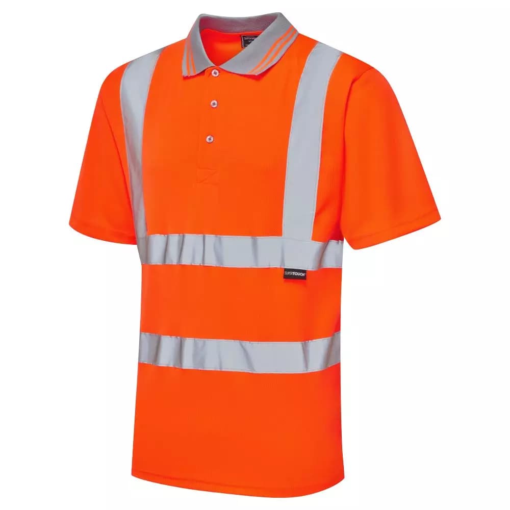 Supertouch Hi Vis Bird Eye Polo Shirt - Orange in Orange
