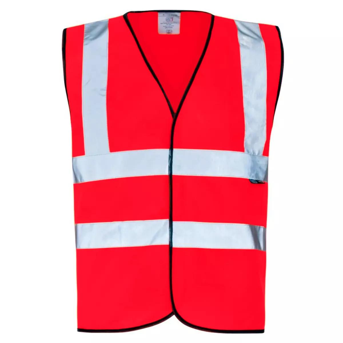 Supertouch Hi Vis Red Velcro Vest