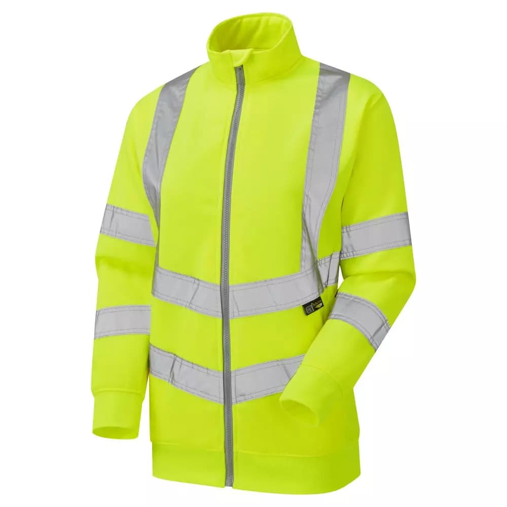 Supertouch Ladies Hi Vis Yellow Eshaal Zipped Sweatshirt