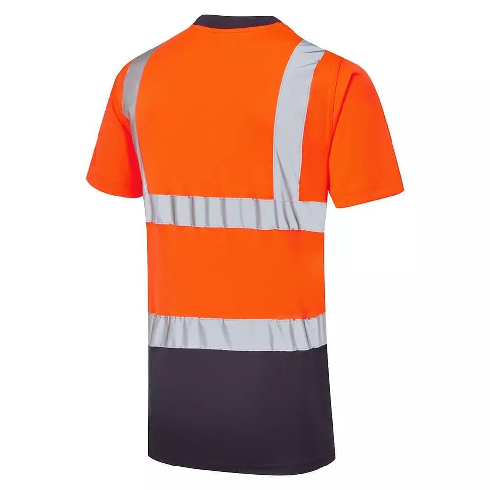 Supertouch Hi-Vis 2 Tone Orange T-Shirt in Orange/Navy