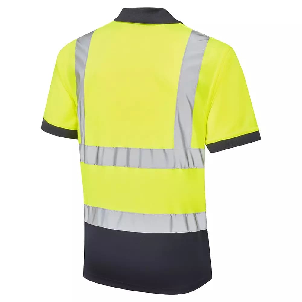 Supertouch Hi-Vis 2 Tone Yellow Polo Shirt in Yellow/Navy