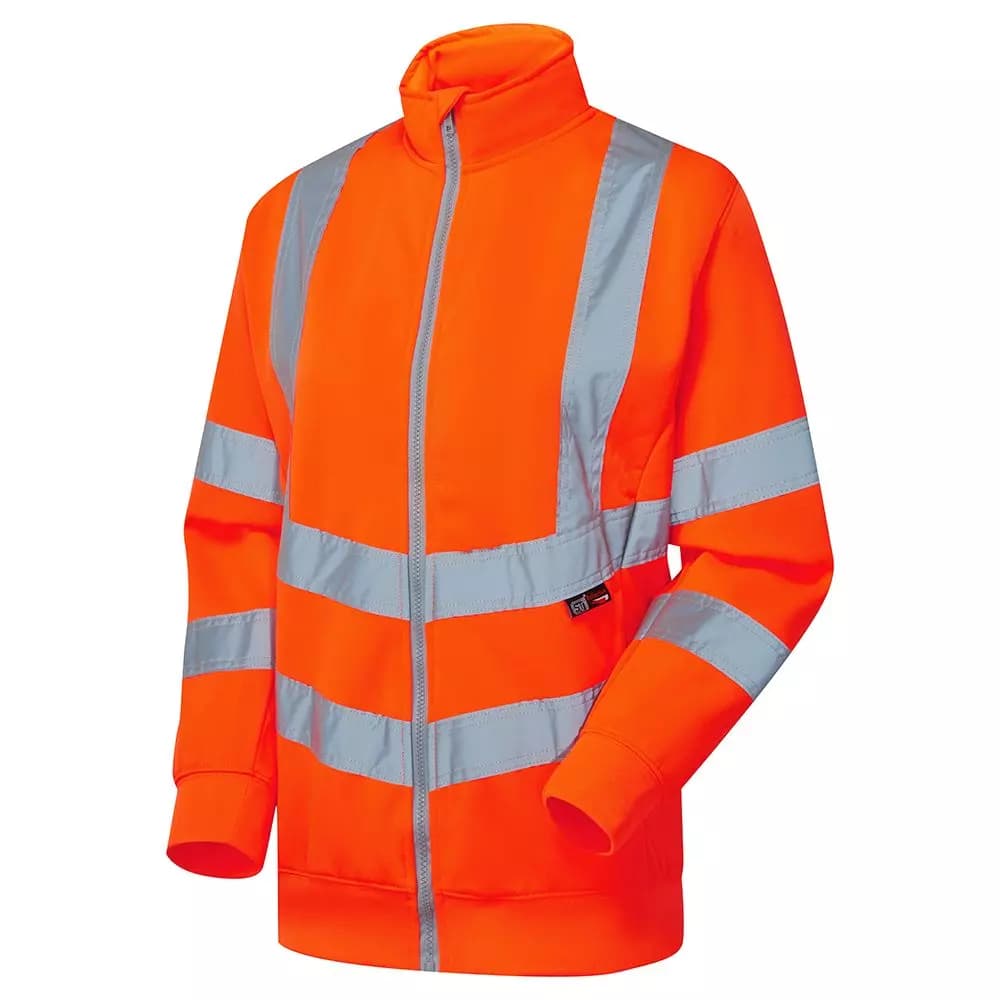 Supertouch Ladies Hi Vis Orange Eshaal Zipped Sweatshirt
