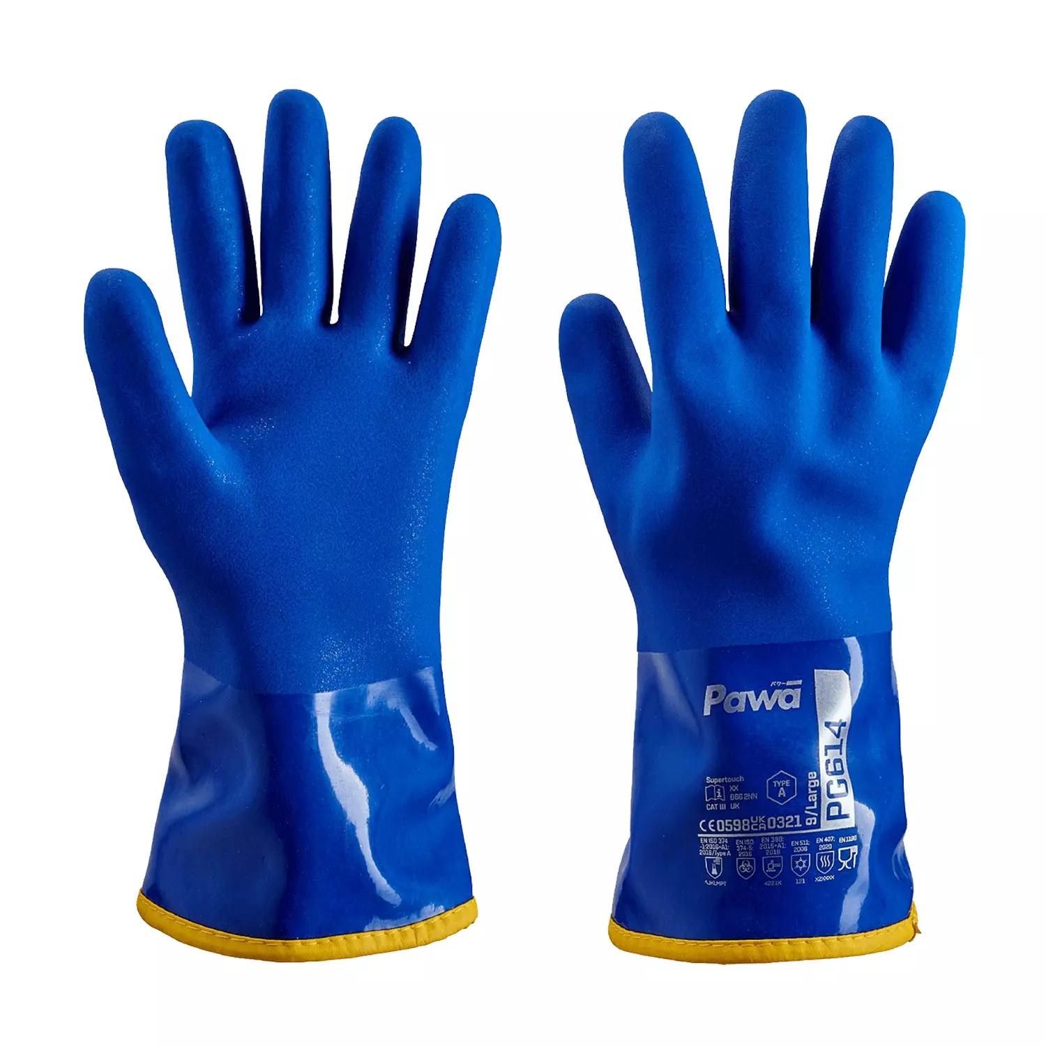Supertouch Pawa PG614 Type A Chemical-Resistant Thermal Gloves - Blue - 72 Pairs
