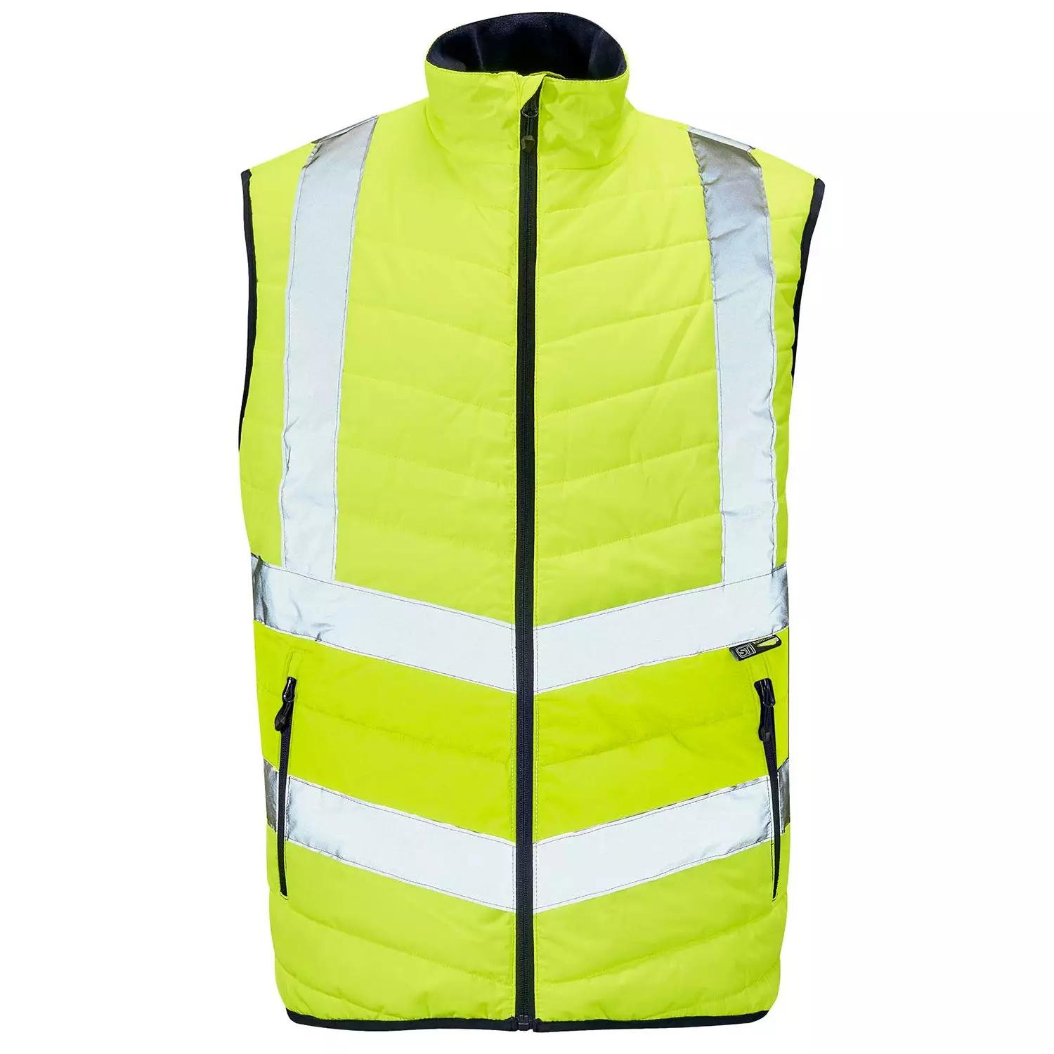 Supertouch Hi Vis Yellow 2 Tone Puffer Bodywarmer