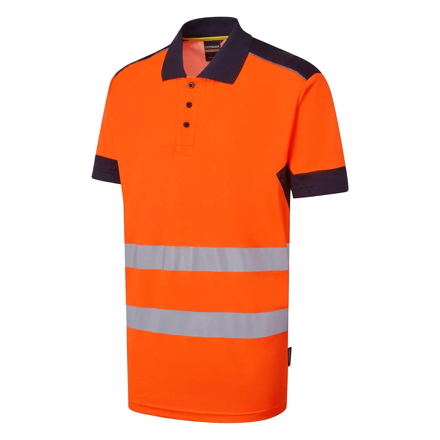 Supertouch System Hi-Vis Eco Orange CottonCool Short Sleeve Polo