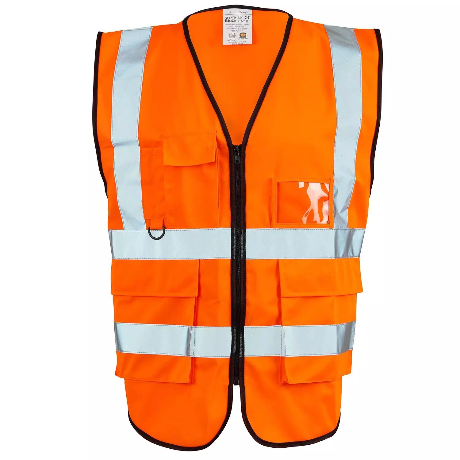 Supertouch Hi Vis Yellow 2 Tone Executive Vest - Orange