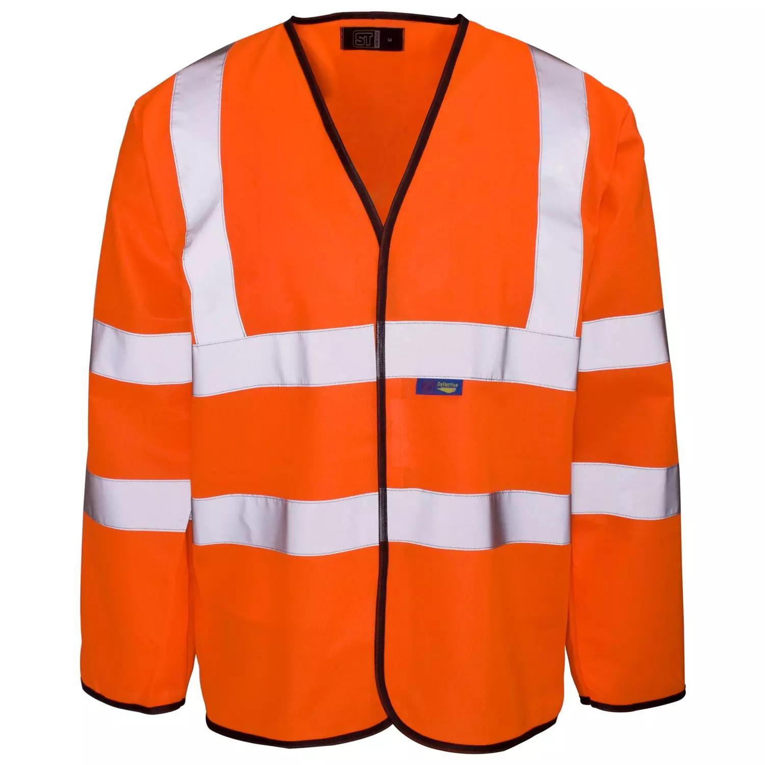 Supertouch Hi Vis Long Sleeved Vest - Velcro - Orange