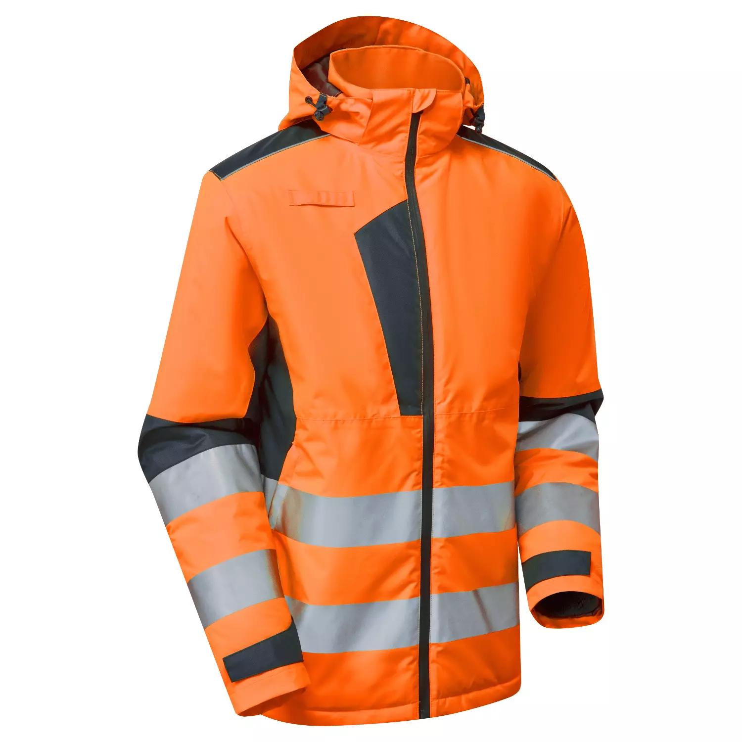 Supertouch System Hi Vis Eco Thermal Waterproof Orange/Navy Jacket in Orange/Navy
