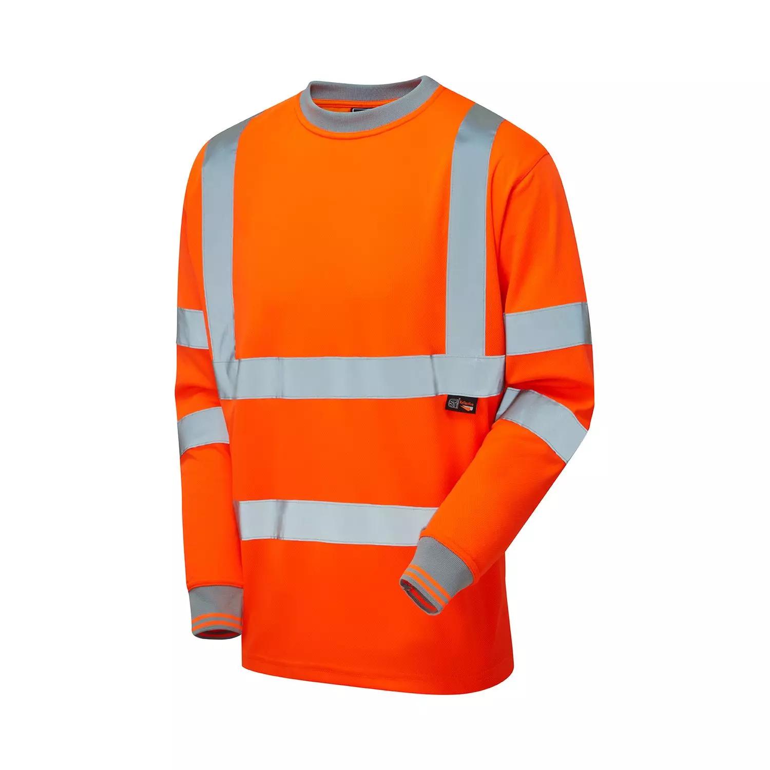 Supertouch HV Long Sleeve Bird Eye T-Shirt - Orange