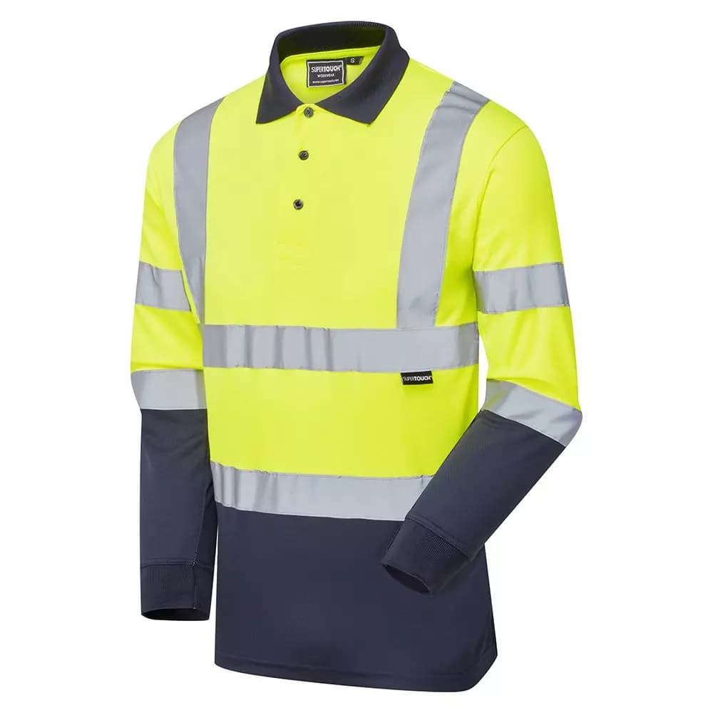 Supertouch Hi Vis 2 Tone Orange Softshell Jacket - Yellow/Navy