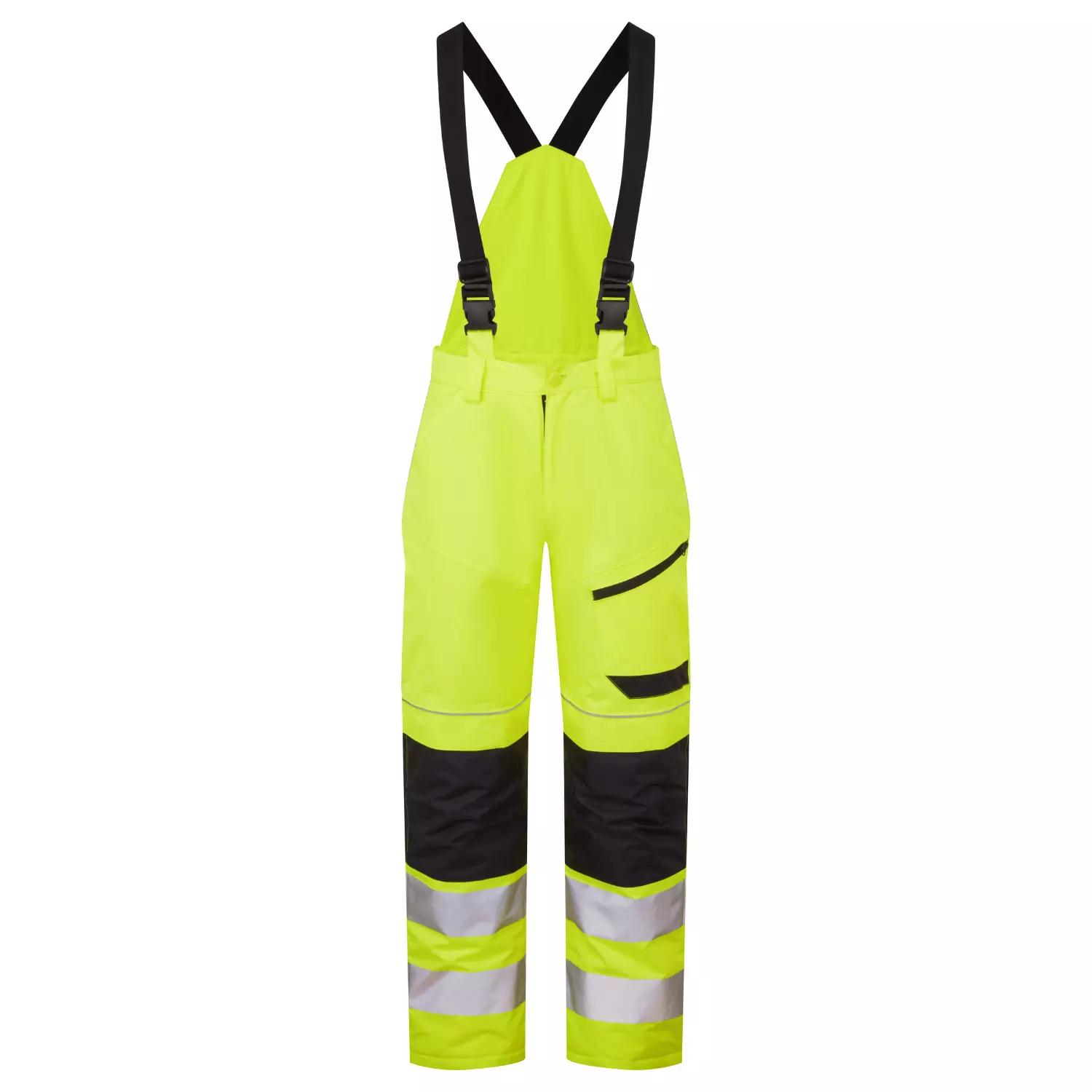 Supertouch System Hi-Vis Eco Thermal Waterproof Yellow/Navy Trouser with Shoulder Straps in Yellow/Navy