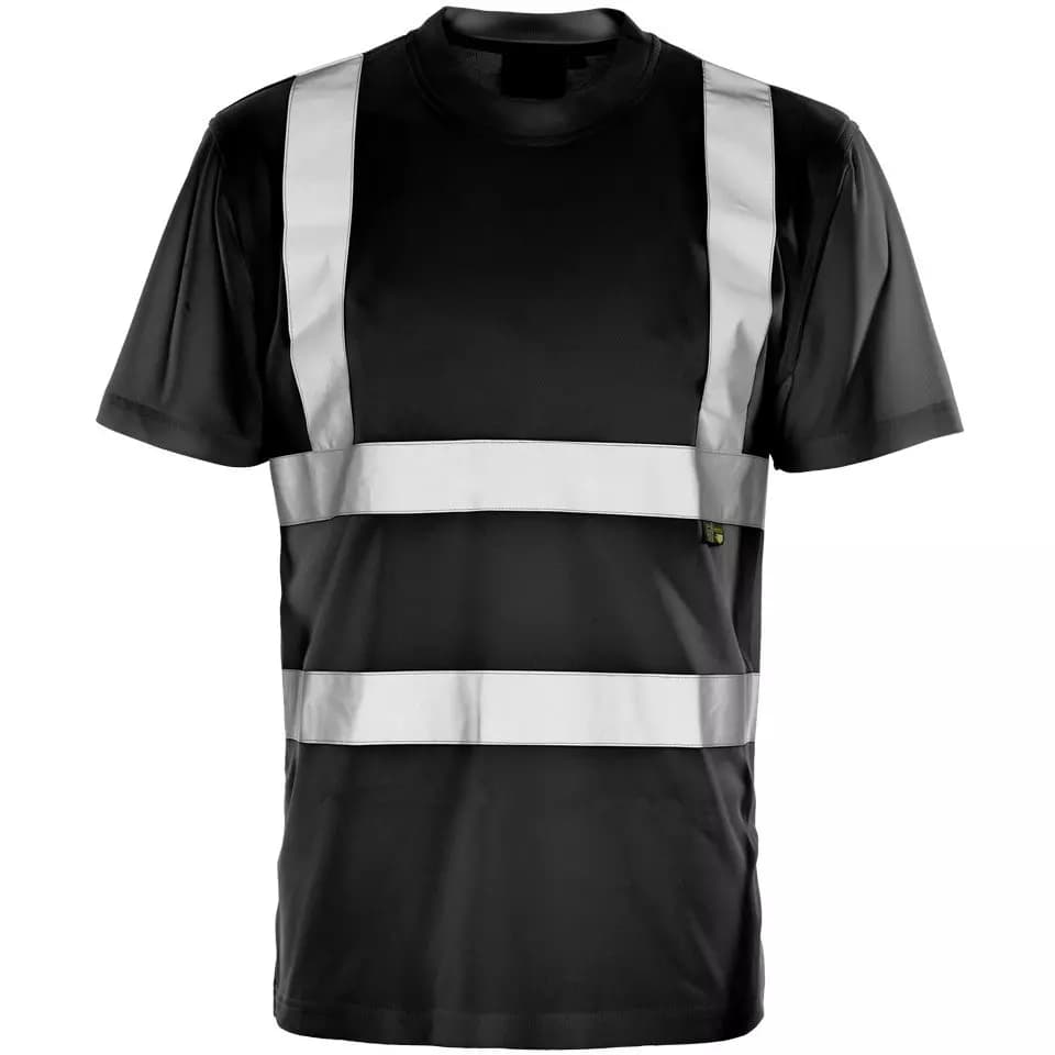 Supertouch Hi Vis Black Bird Eye T-Shirt in Black