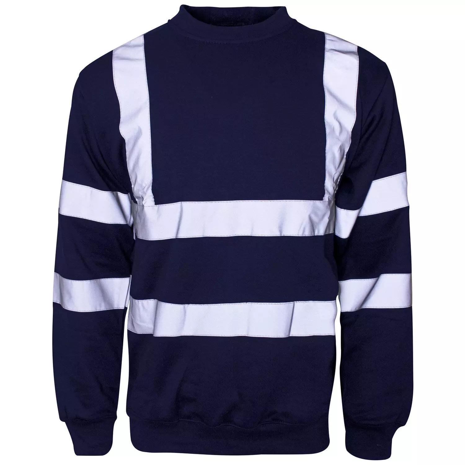 Supertouch Hi Vis Crew Neck Sweatshirt - Navy in Navy