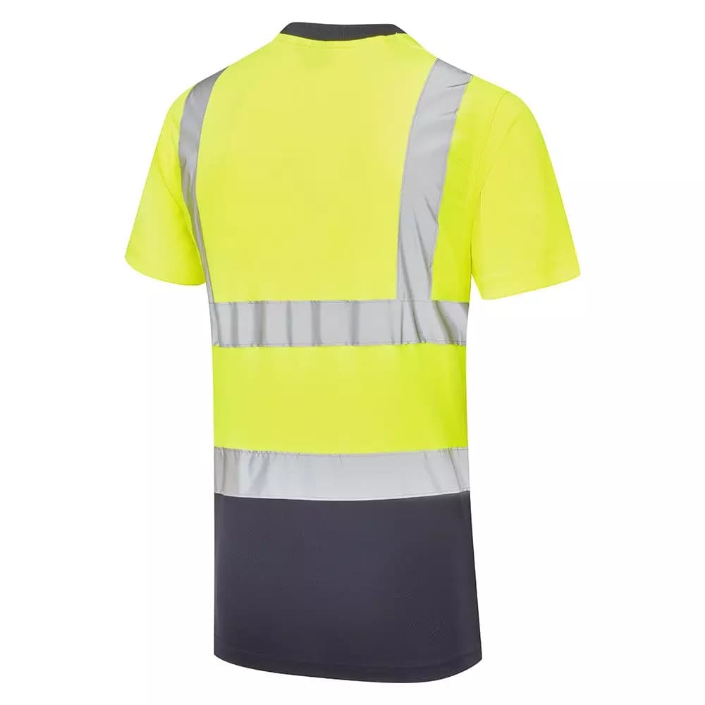 Supertouch Hi-Vis 2 Tone Yellow T-Shirt in Yellow/Navy