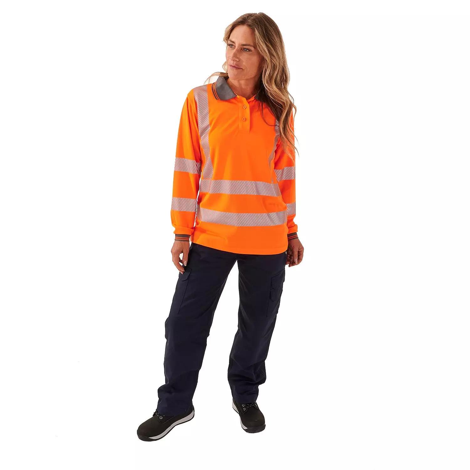 Supertouch Ladies Hi Vis Orange Jaya Birds Eye Polo in Orange