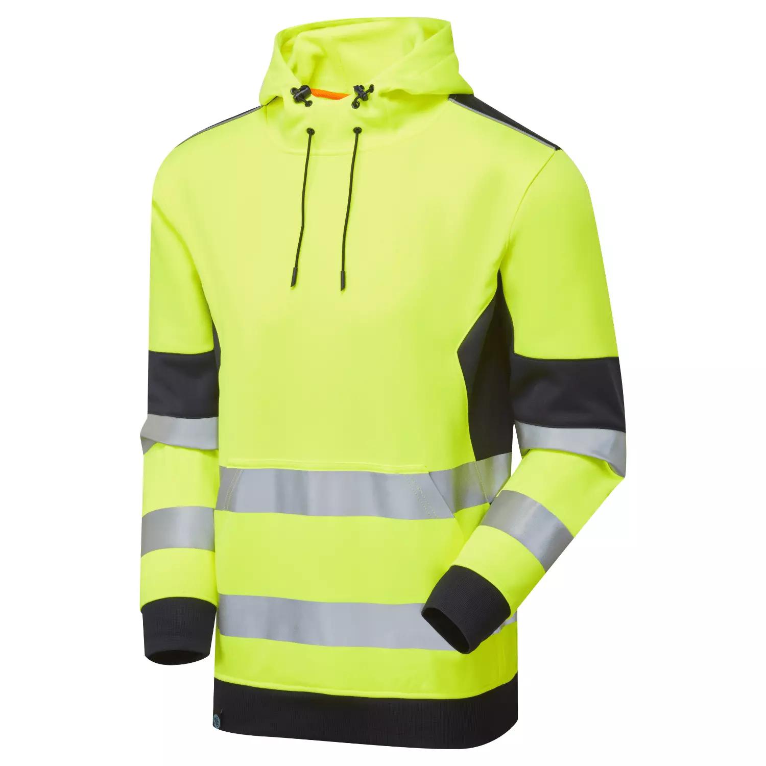 Supertouch System Hi-Vis Eco Insulated Yellow/Navy Hoodie in Yellow/Navy