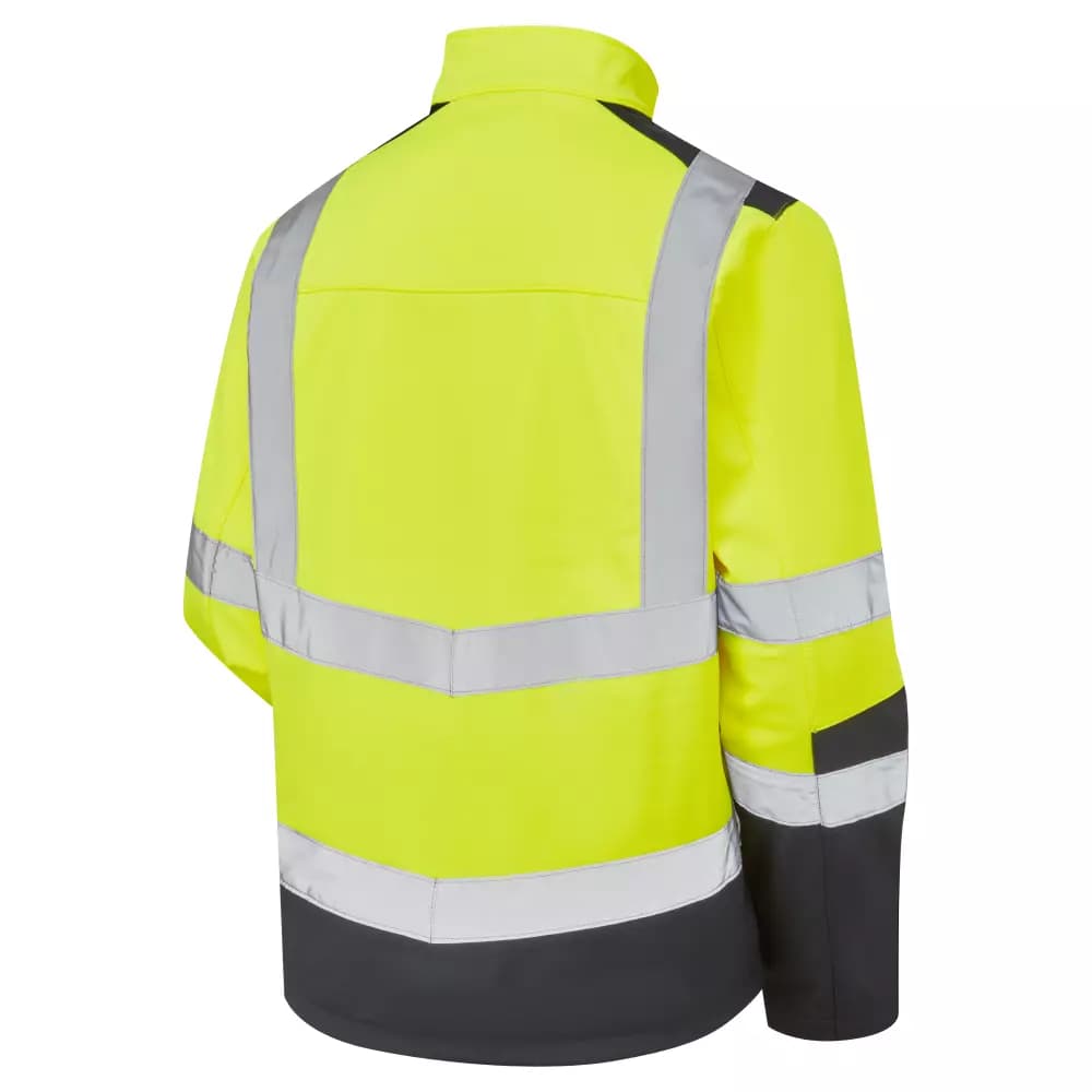 Supertouch Hi Vis 2 Tone Yellow Softshell Jacket in Yellow/Navy
