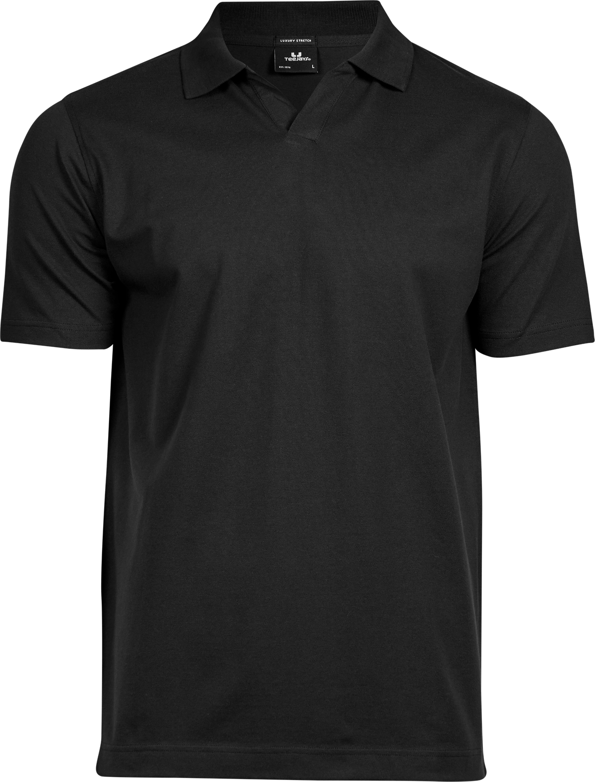 Tee Jays Tee Jays 1404 Luxury Stretch V-Neck Polo in Black