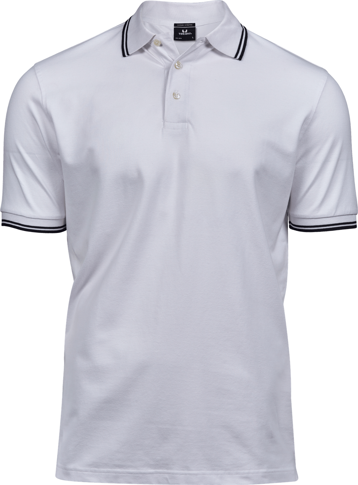 Tee Jays Tee Jays 1407 Luxury Stripe Stretch Polo in White/Navy