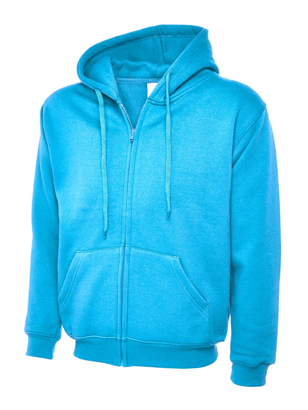 Uneek Clothing Adults Classic Full Zip Hooded Sweatshirt in Sky