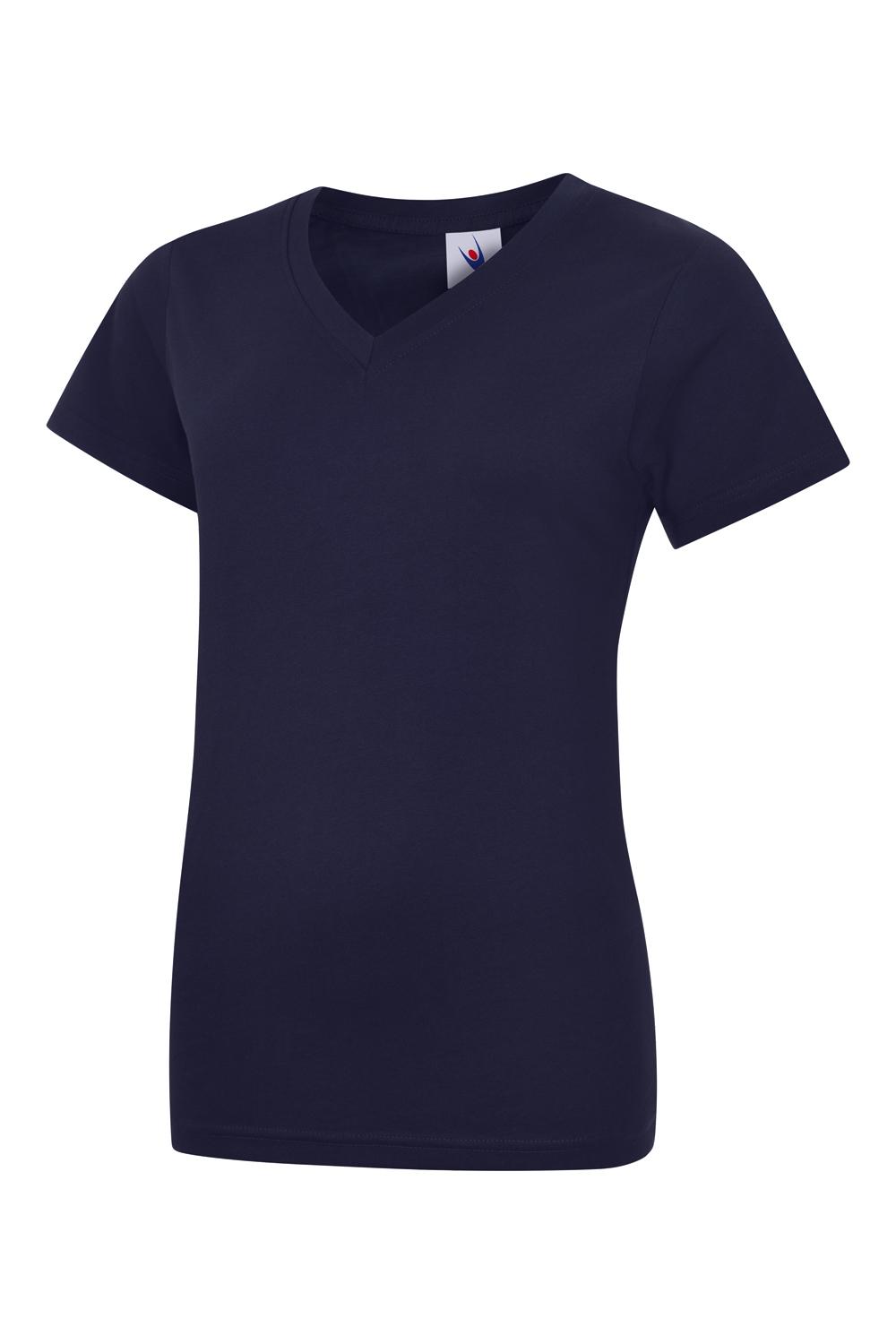 Uneek Clothing Uneek Ladies Classic V Neck T Shirt in Navy