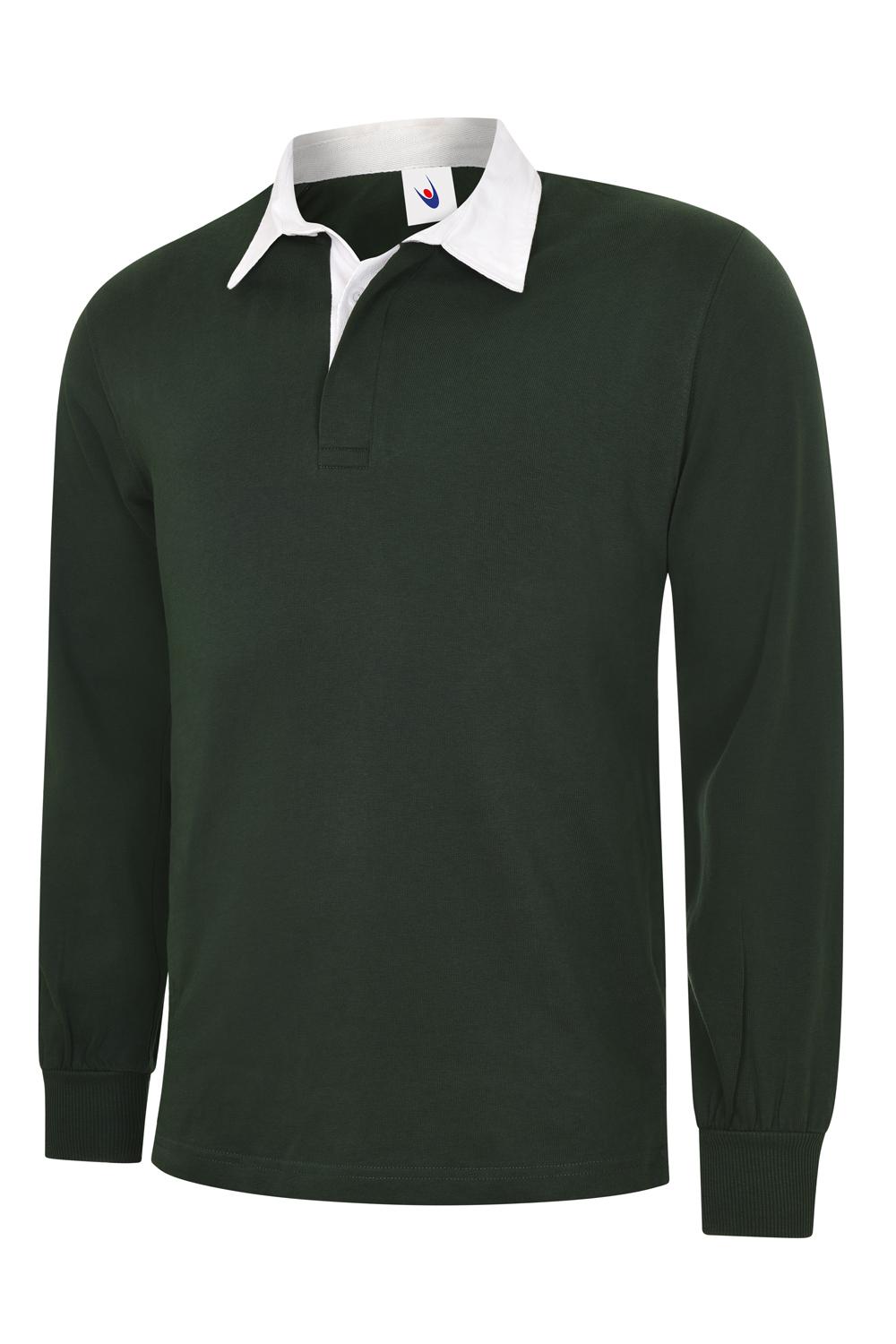 Uneek Clothing Uneek Classic Rugby Shirt in Bottle Green