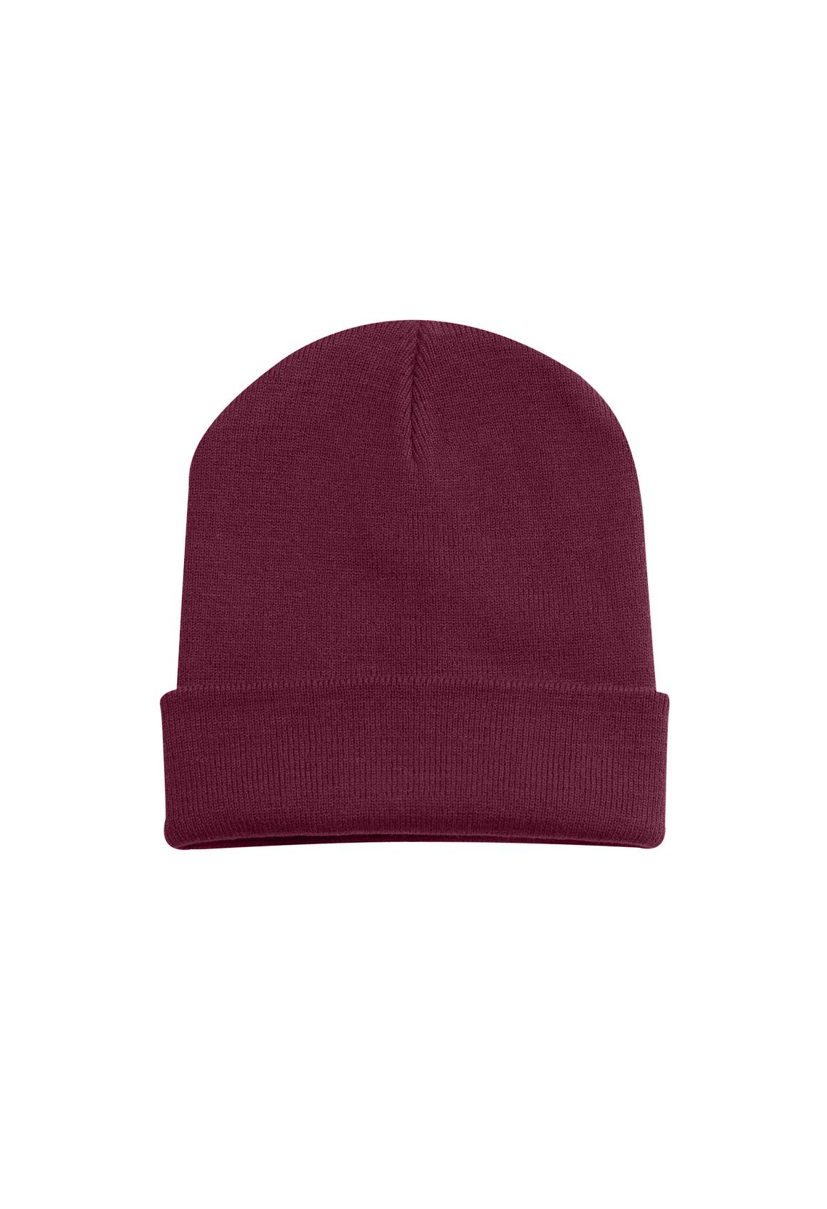 Uneek Clothing Uneek Heavweight Cuffed Beanies in Maroon