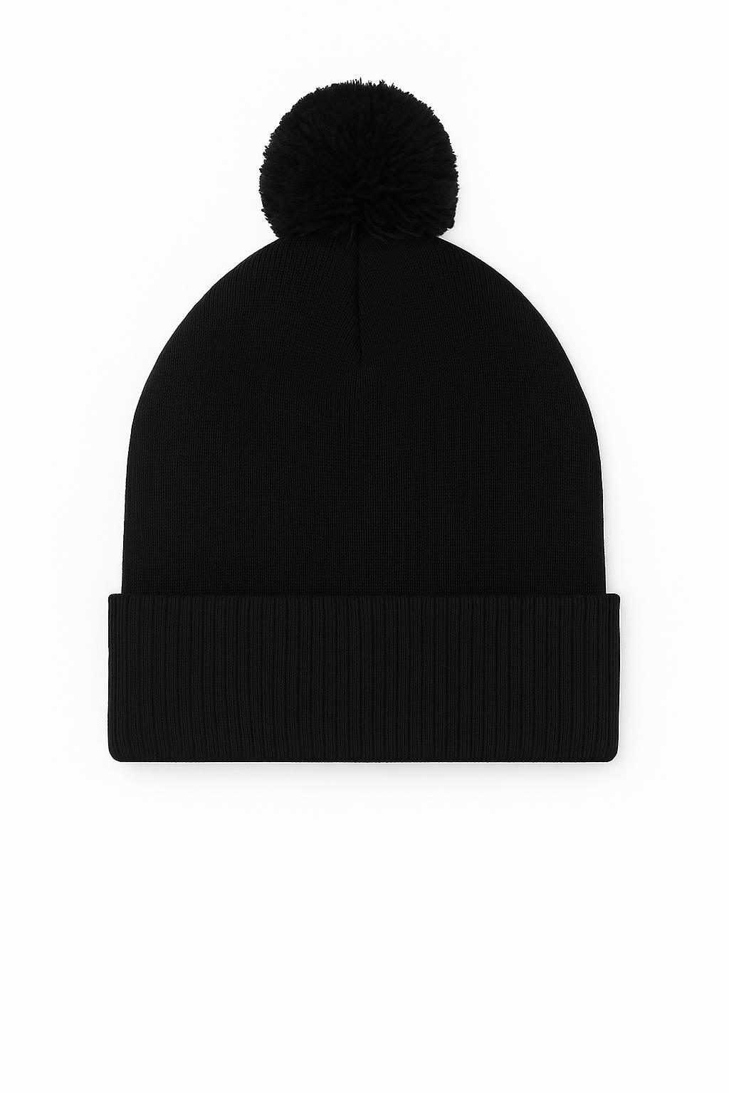 Uneek Clothing Uneek Pom Pom Beanie in Black