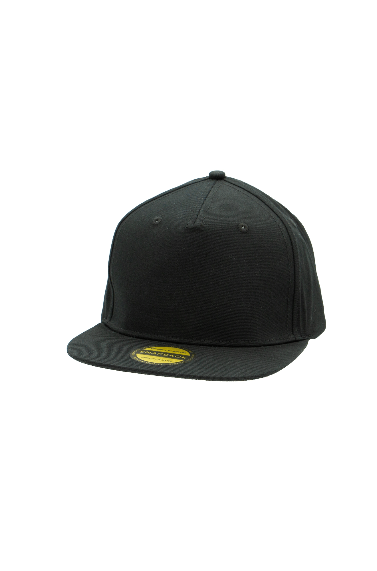 Uneek Clothing Uneek Original Snapback 5 Panel Cap in Black