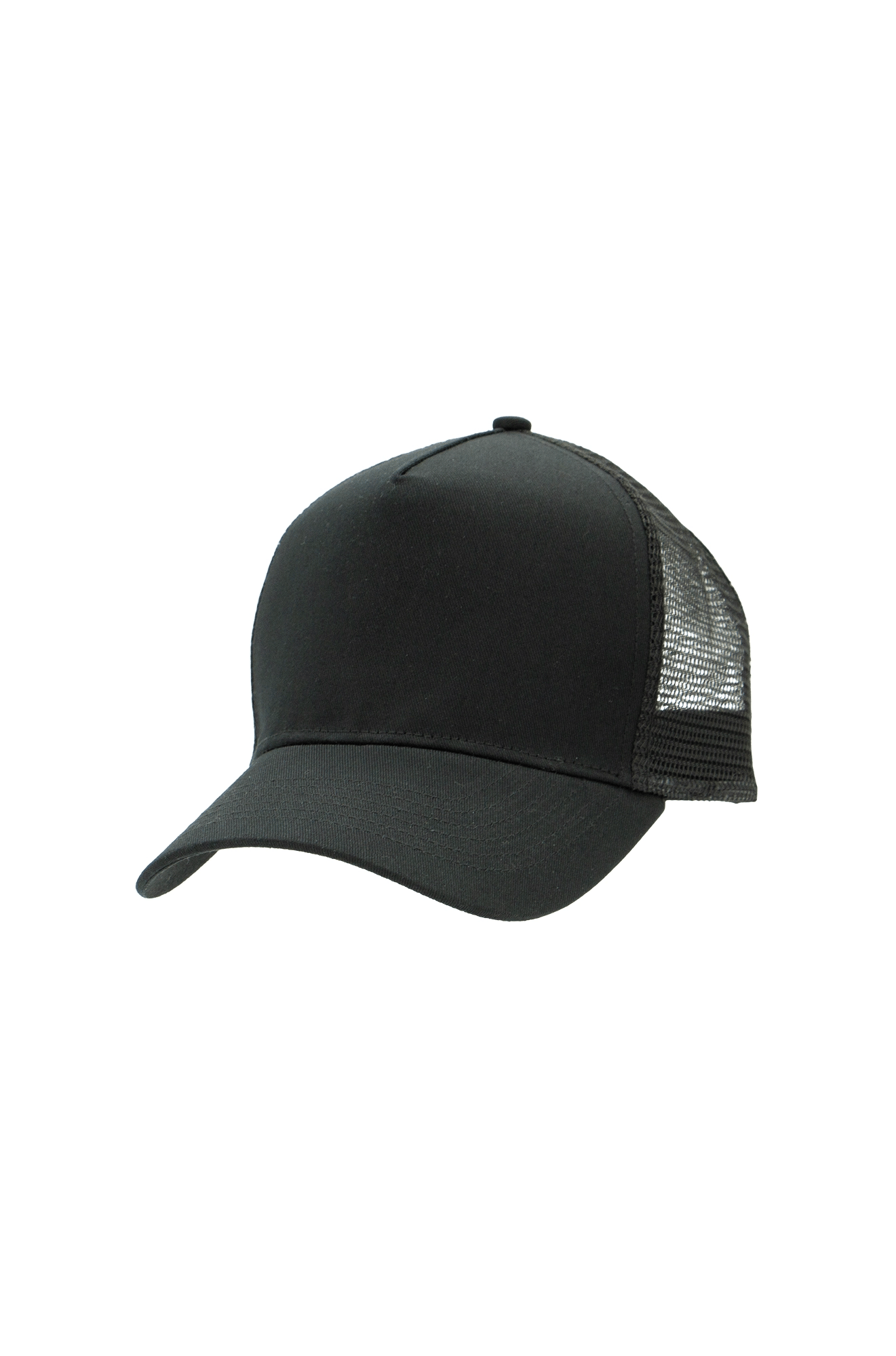 Uneek Clothing Uneek Snapback Trucker Cap in Black/Black