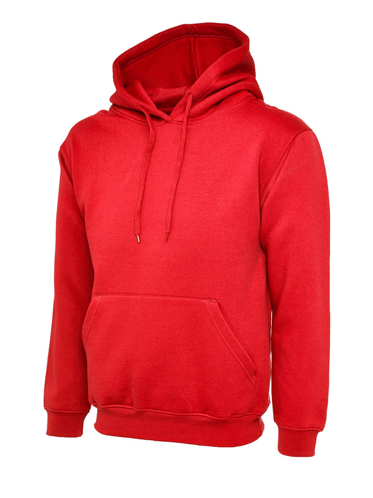 Uneek Clothing Uneek Classic Hooded Sweatshirt in Red